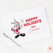 BUGS BUNNY™ Santa Waving PRETTIGE FEESTDAGEN | Rechthoekige Sticker (Envelop)