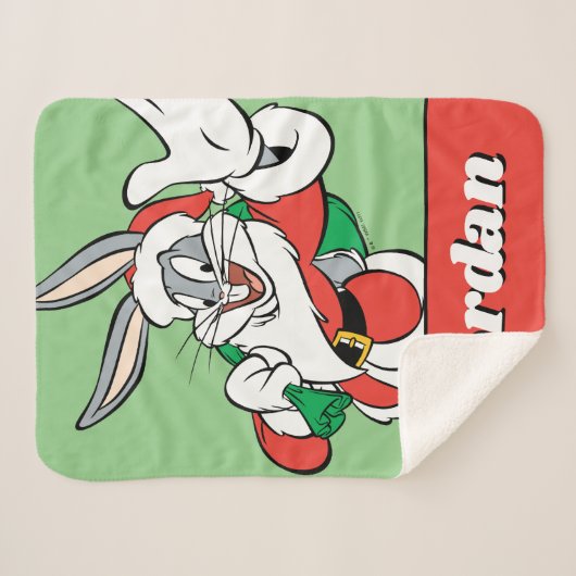 BUGS BUNNY™ Santa Waving Sherpa Deken (Voorkant (horizontaal))
