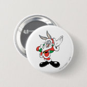 BUGS BUNNY™ Sinterklaas zwaait Ronde Button 5,7 Cm (Voorkant /achterkant)