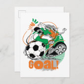 BUGS BUNNY™ Soccer Goal Briefkaart (Voorkant / Achterkant)