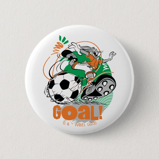 BUGS BUNNY™ Soccer Goal Ronde Button 5,7 Cm (Voorkant)