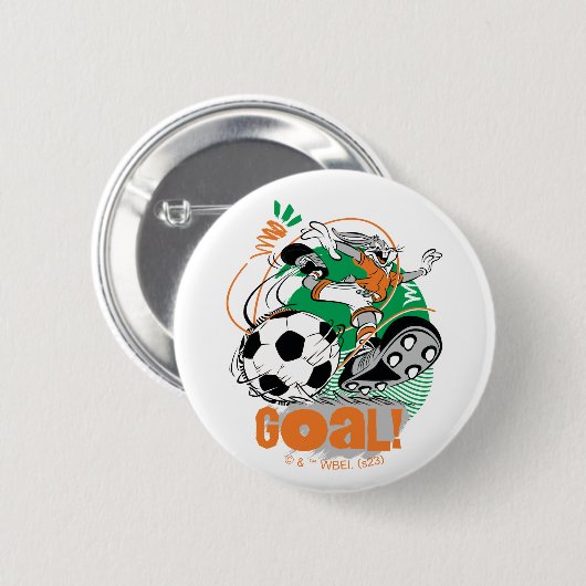 BUGS BUNNY™ Soccer Goal Ronde Button 5,7 Cm (Voorkant /achterkant)