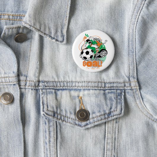 BUGS BUNNY™ Soccer Goal Ronde Button 5,7 Cm (In situ)