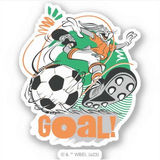 BUGS BUNNY™ Soccer Goal Sticker (Voorkant)