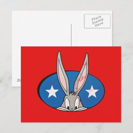 BUGS BUNNY™ Stars Badge Briefkaart (Voorkant / Achterkant)