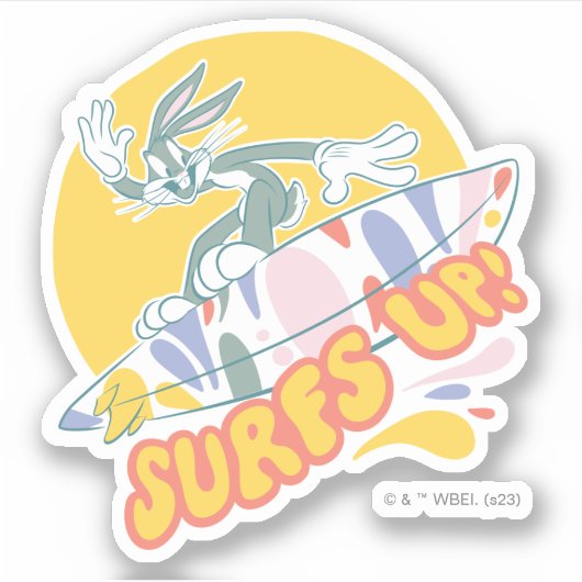 BUGS BUNNY™ - Surft omhoog! Sticker (Voorkant)