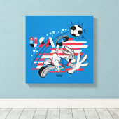 BUGS BUNNY™ Team USA Soccer Graphic Canvas Afdruk (Insitu (Houten vloer))