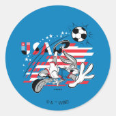 BUGS BUNNY™ Team USA Soccer Graphic Ronde Sticker (Voorkant)
