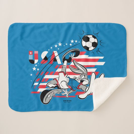 BUGS BUNNY™ Team USA Soccer Graphic Sherpa Deken (Voorkant (horizontaal))