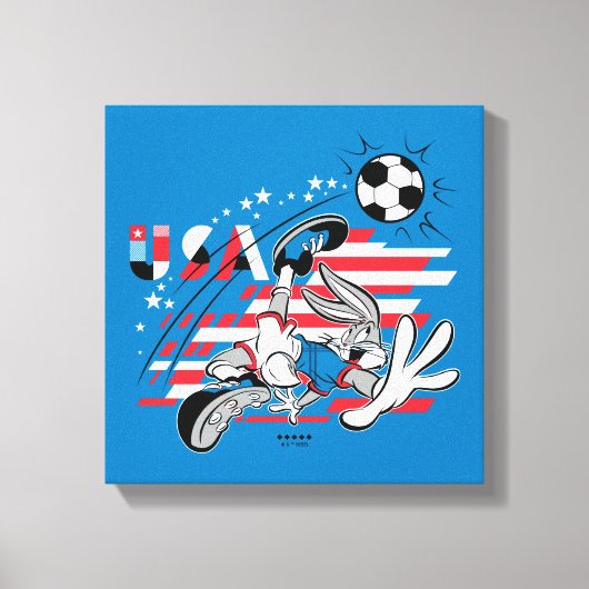 BUGS BUNNY™ Team USA Voetbal Grafisch Canvas Afdruk (Voorkant)
