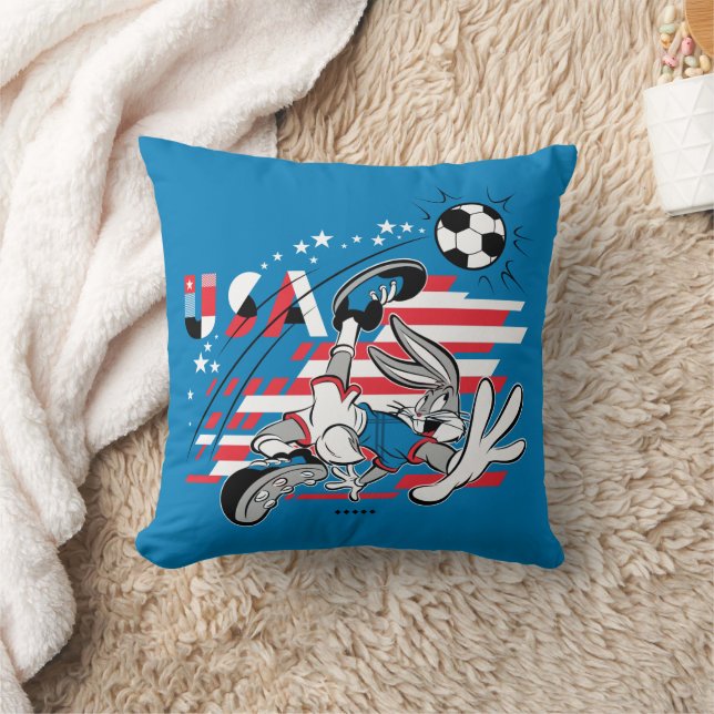 BUGS BUNNY™ Team USA Voetbal Grafisch Kussen (Deken)