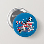 BUGS BUNNY™ Team USA Voetbal Grafisch Ronde Button 5,7 Cm (Voorkant /achterkant)