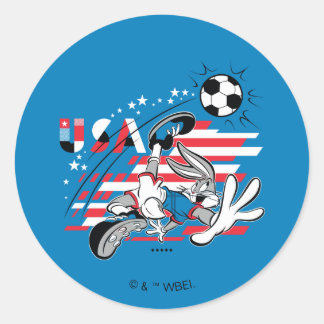 BUGS BUNNY™ Team USA Voetbal Grafisch Ronde Sticker