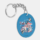 BUGS BUNNY™ Team USA Voetbal Grafisch Sleutelhanger (Voorkant Links)