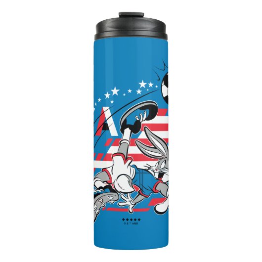 BUGS BUNNY™ Team USA Voetbal Grafisch Thermosbeker (Voorkant)