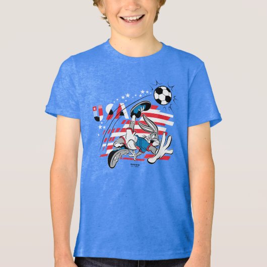 BUGS BUNNY™ Team USA Voetbal Grafisch Tri-Blend Shirt (Voorkant)