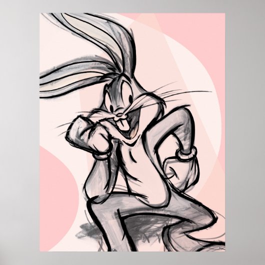 BUGS BUNNY™ Thinker Light Roze Poster (Voorkant)