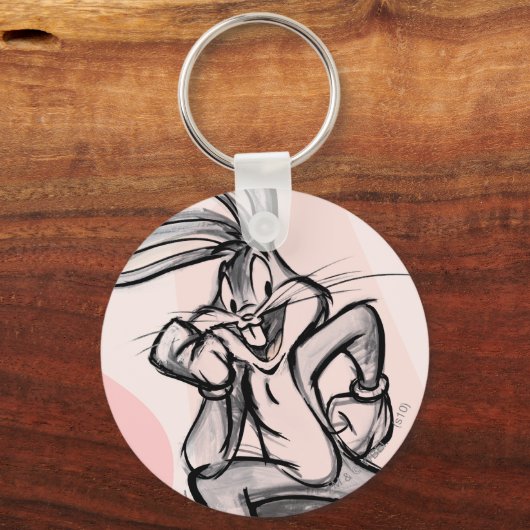 BUGS BUNNY™ Thinker Light Roze Sleutelhanger (Voorkant)
