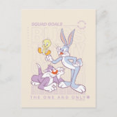 BUGS BUNNY™, TWEETY™, SYLVESTER™ Square Doelstelli Briefkaart (Voorkant)
