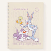BUGS BUNNY™, TWEETY™, SYLVESTER™ Square Doelstelli Notitieboek (Voorkant)