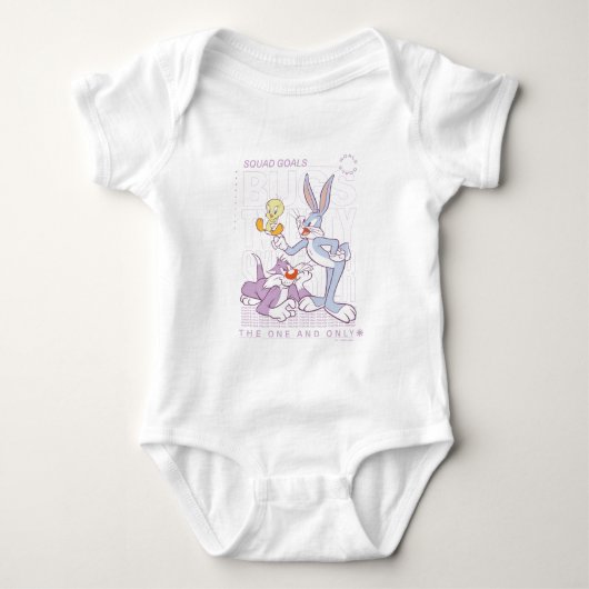 BUGS BUNNY™, TWEETY™, SYLVESTER™ Square Doelstelli Romper (Voorkant)