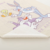 BUGS BUNNY™, TWEETY™, SYLVESTER™ Square Doelstelli Sherpa Deken (3/4)