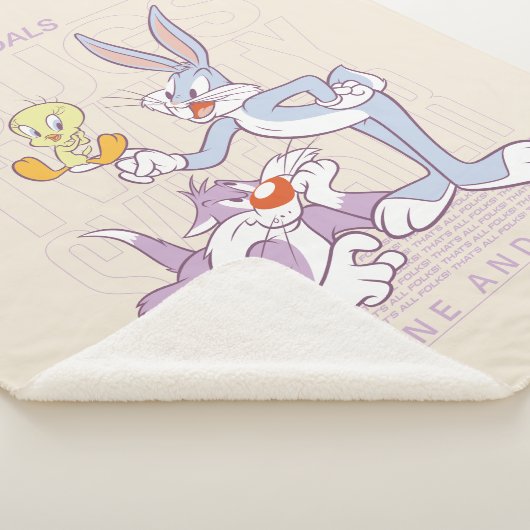 BUGS BUNNY™, TWEETY™, SYLVESTER™ Square Doelstelli Sherpa Deken (3/4)