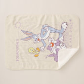 BUGS BUNNY™, TWEETY™, SYLVESTER™ Square Doelstelli Sherpa Deken (Voorkant (horizontaal))