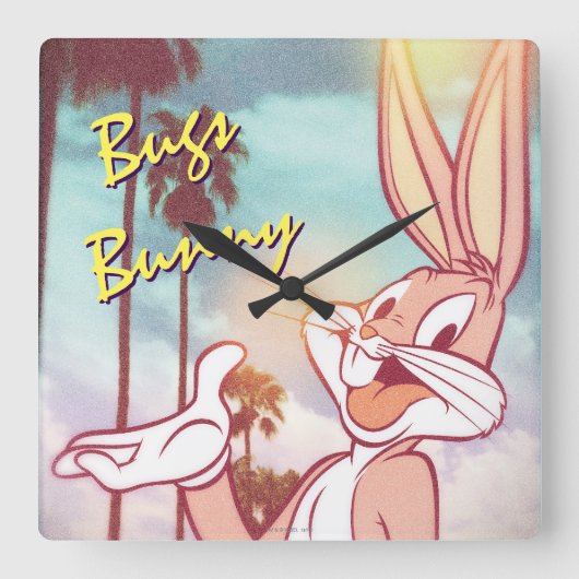 BUGS BUNNY™ Vakantie foto Vierkante Klok (Voorkant)
