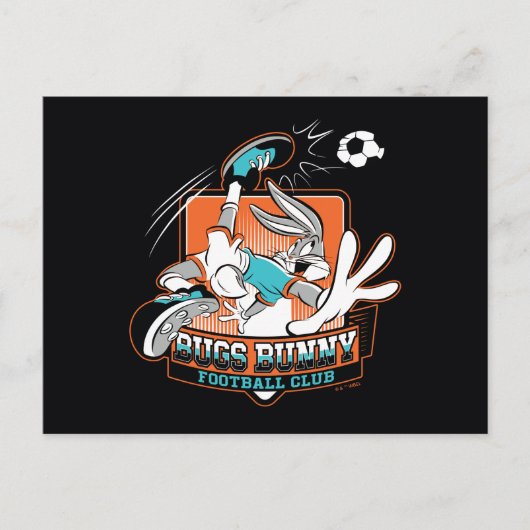 BUGS BUNNY™ Voetbalclub Badge Briefkaart (Voorkant)