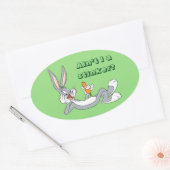 BUGS BUNNY™ Wit-neer Ovale Sticker (Envelop)