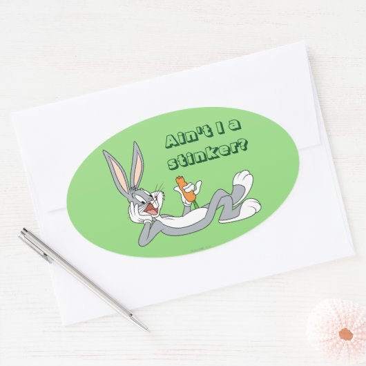 BUGS BUNNY™ Wit-neer Ovale Sticker (Envelop)