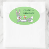 BUGS BUNNY™ Wit-neer Ovale Sticker (Tas)