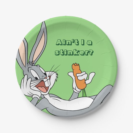 BUGS BUNNY™ Wit-neer Papieren Bordje (Voorkant)