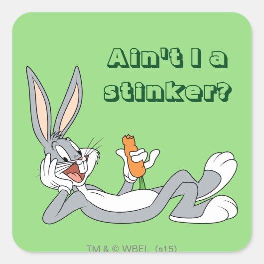 BUGS BUNNY™ Wit-neer Vierkante Sticker (Voorkant)