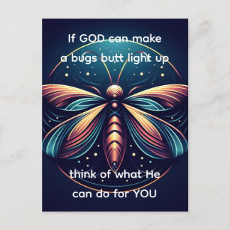 Bugs Butt Light Up Firefly Lightning bug Grappig Briefkaart