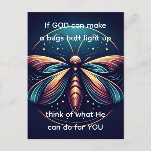 Bugs Butt Light Up Firefly Lightning bug Grappig Briefkaart (Voorkant)