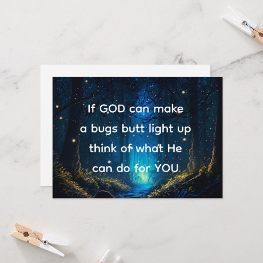 Bugs Butt Light Up Firefly Lightning bug Grappig Kaart (Voorkant / Achterkant in situ)