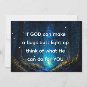 Bugs Butt Light Up Firefly Lightning bug Grappig Kaart