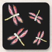 Bugs Dancing Pink Dragonfly Bier Onderzetter (Voorkant)