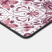 Bugs, donkere magenta en roze op wit bureaumat (Hoek)
