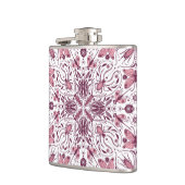 Bugs, donkere magenta en roze op wit heupfles (Links)