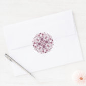 Bugs, donkere magenta en roze op wit ronde sticker (Envelop)