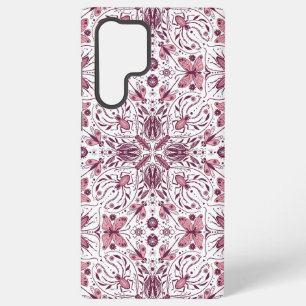 Bugs, donkere magenta en roze op wit samsung galaxy hoesje