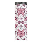 Bugs, donkere magenta en roze op wit thermosbeker (Achterkant)
