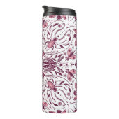 Bugs, donkere magenta en roze op wit thermosbeker (Geroteerd rechts)