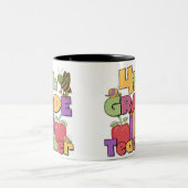 Bugs en appels 4e graad leraar tweekleurige koffiemok (Center)