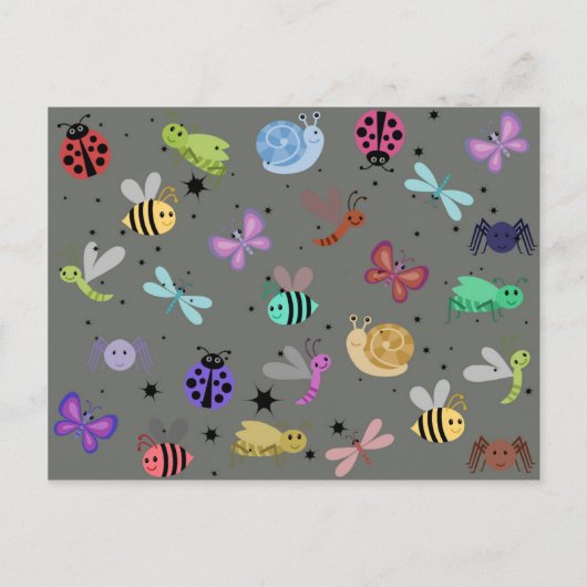 Bugs en insecten briefkaart (Voorkant)