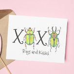 Bugs en Kisses, ik Miss You Insect School Briefkaart<br><div class="desc">Een leuk, kleurrijk briefkaart met insectenthema om je studenten te laten weten dat je aan hen denkt! Pas aan met wat je wilt zeggen, of neem contact met me op en ik help graag met personaliseren! Deze liefdesbugs zullen een leuke verrassing zijn voor je studenten (of leraar!) om in de...</div>