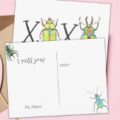 Bugs en Kisses, ik Miss You Insect School Briefkaart